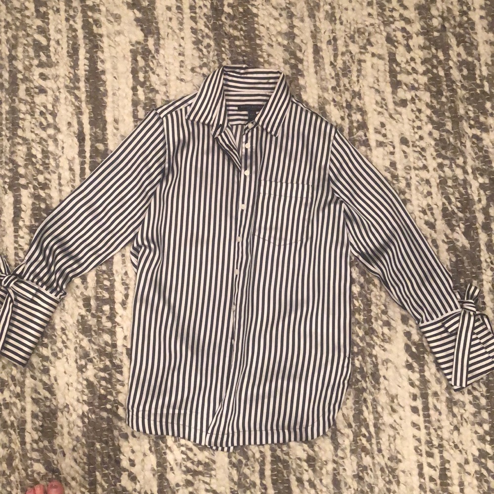 Banana Stripped Button Down - image 4